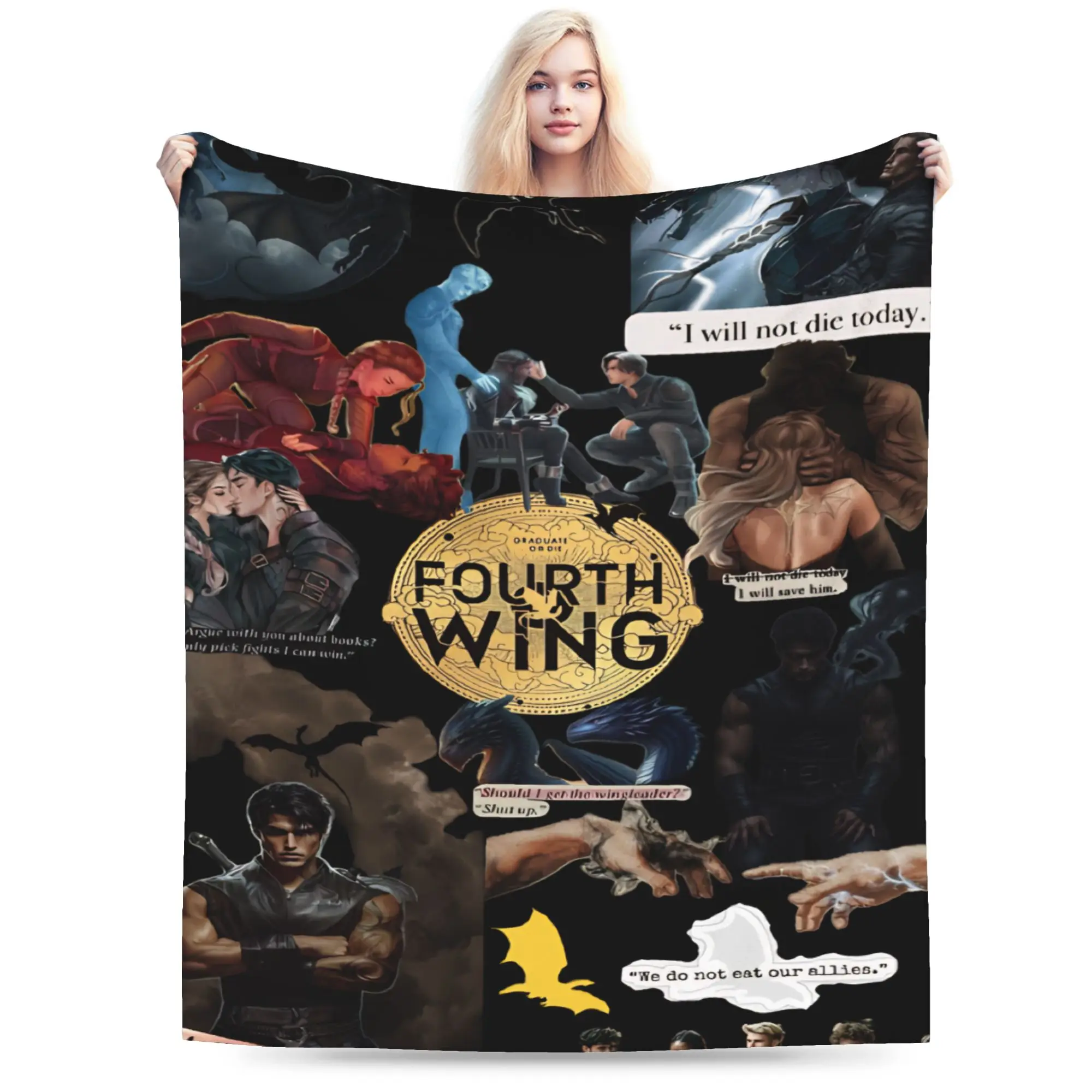 Comfort F-Fourth W-Wing Dragon Blanket Stuff Home Decorative  Blanket Throw Super Warm Fleece for Office