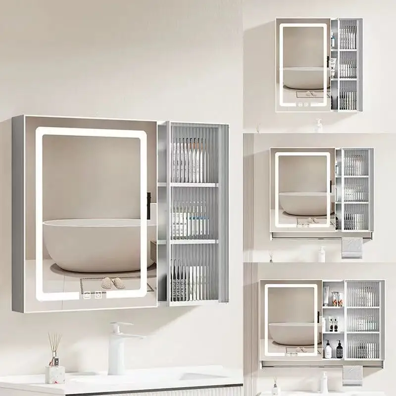 bathroom smart mirror cabinet, separate wall-mounted bathroom integrated mirror box, light rack, mirror wall cabinet