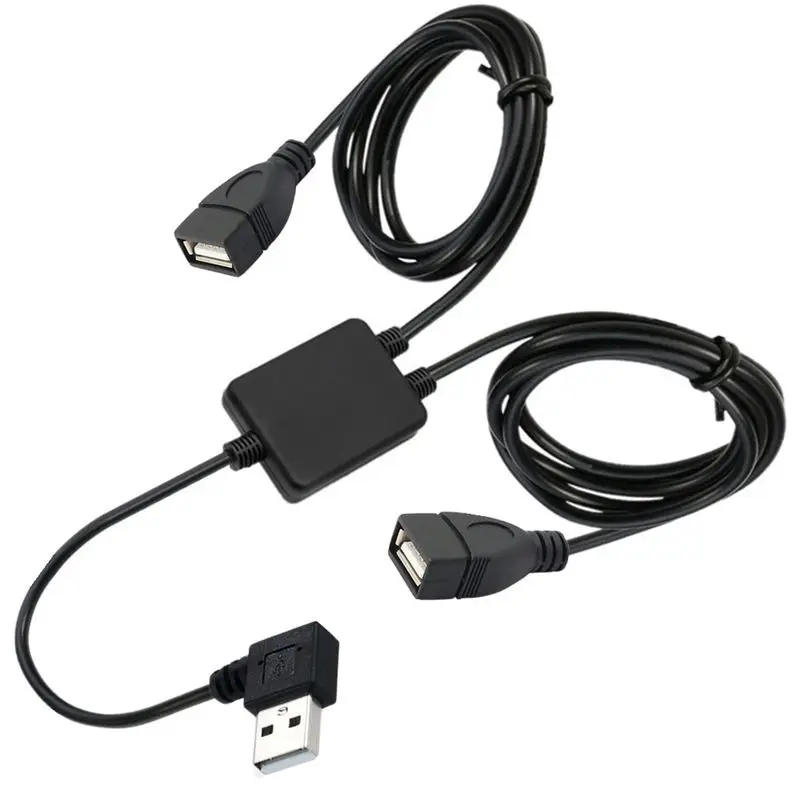 Соединительный кабель USB 2.0 A «папа» на 2*мама с чипом для синхронной передачи данных и зарядки USB 1 «папа» на 2 «мама»