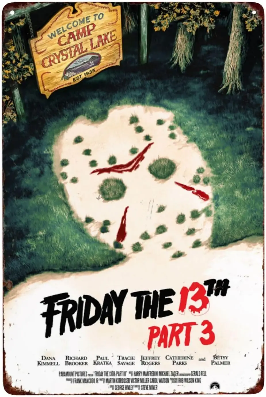Friday Movie 13 Horror Movie Art Poster Welcome To Camp Crystal Lake 1935 Metal Tin Signs Thriller Movie Posters Room Aesth sign