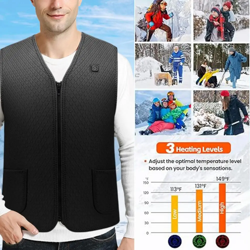 

Vest Usb Heated Winter Vest with Adjustable Temperature Sleeveless Design Windproof Construction for Men Women Men Heated Vest