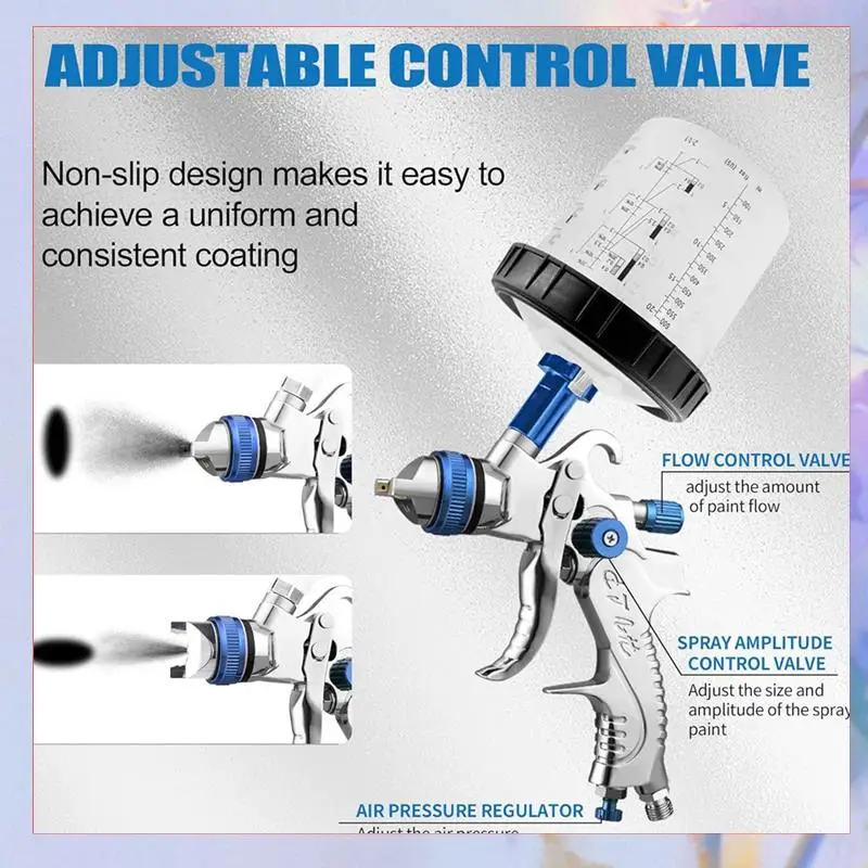 

HVLP Gravity-Fed Air Spray-Gun With 1.4/1.7/2.0/2.5 Mm Nozzles And 650 Cc Mixing Cups, Automotive Paint Sprayer-[A04I]
