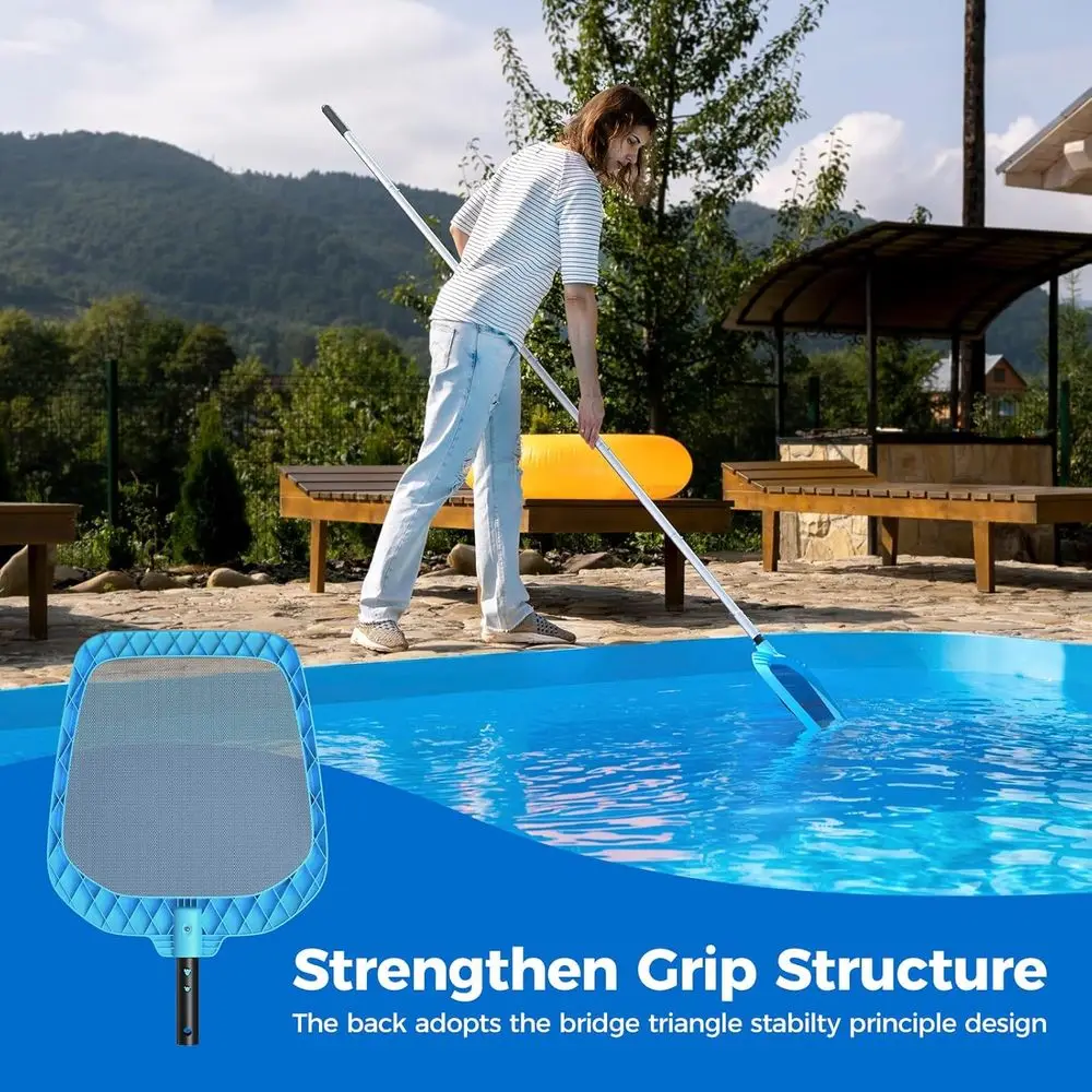 Swimming Pool Skimmer Net with 1.25 Heavy Duty Mesh Bag, Pool Cleaning Tool, Compatible with Pool Poles