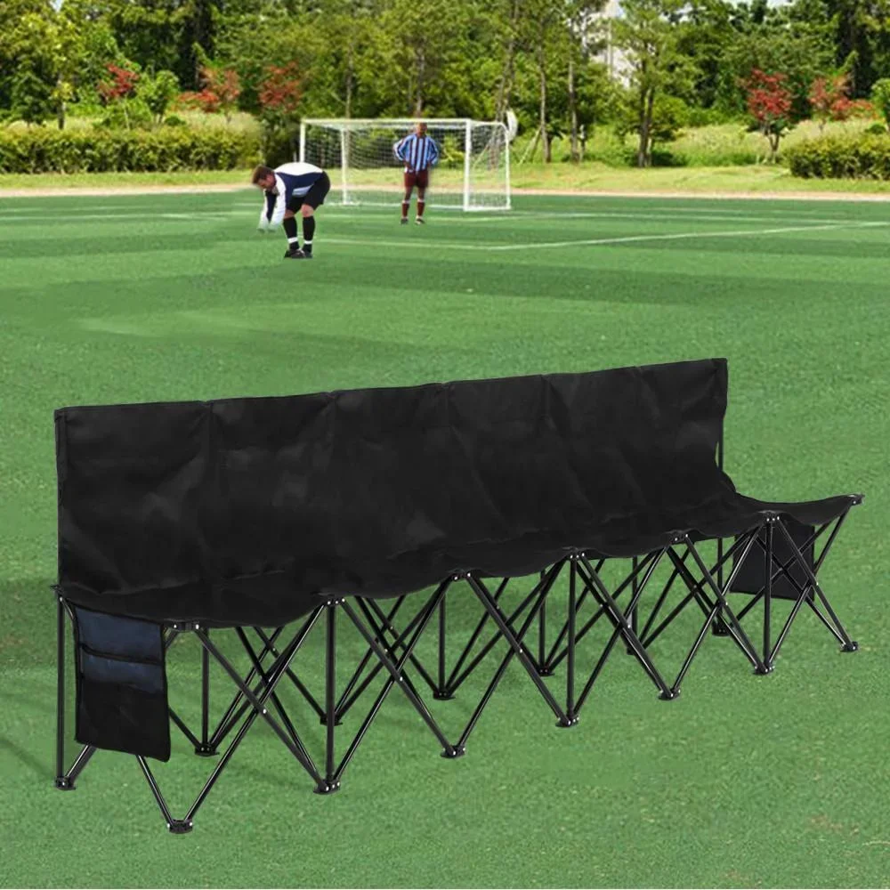 Outdoor Furniture 6 Seats Portable Folding Bench Sports Camping Black Bench Outdoor Furniture Garden Bench Garden Furniture