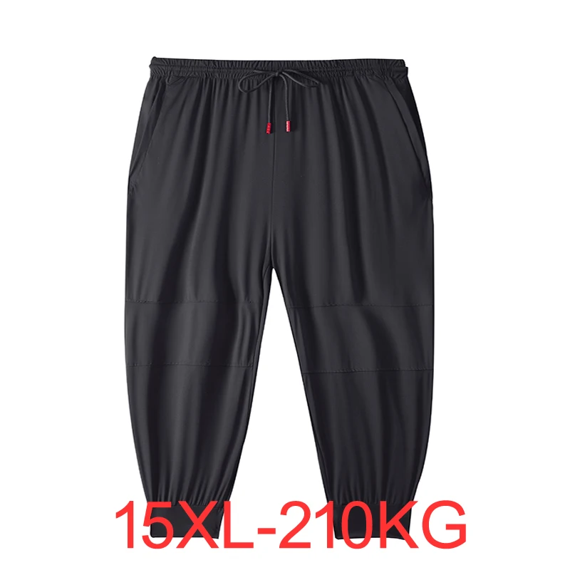 

210kg Summer Men Sports Pants Plus Size 14xl 15xl Sweatpants Thin Casual Loose Elasticity Stretch Pants Breathable