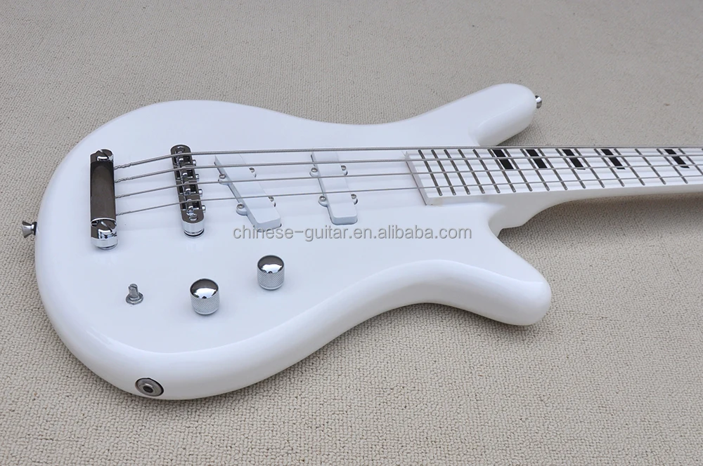 Flyoung White 4 Strings Electric Bass Guitar Professional Bass Guitar Maple Fretboard Bass