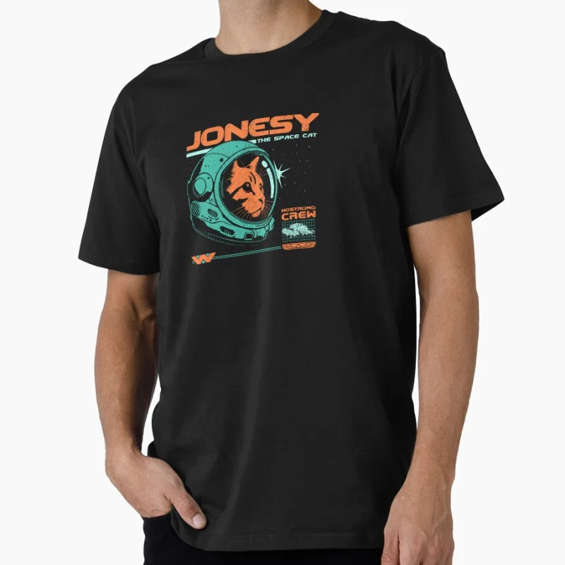 

Jonesy The Space Cat 80s Sci fi Alien Gift t shirt for men 100% cotton Xenomorph print Tee All size tops S-6XL