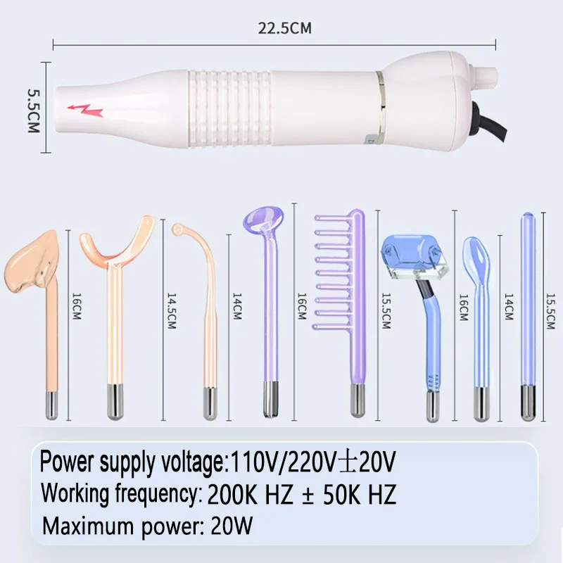 High Frequency Skin Therapy Wand Machine Acne Skin Rejuvenation Tightening Spot Wrinkle Reducing Tool Beauty Facial Care SLY005