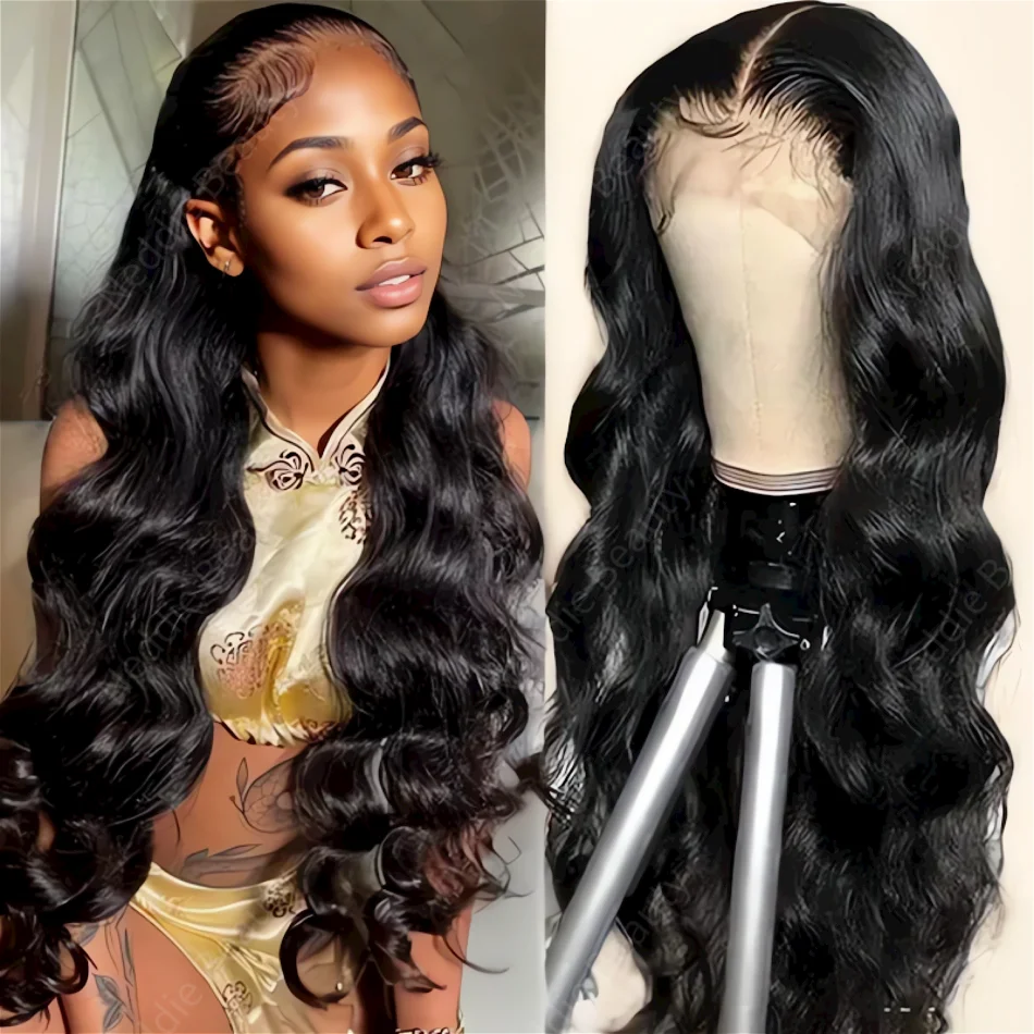 

Body Wave Lace Frontal Wig 30 40 Inch PrePlucked Brazilian HD Transparent Human Hair For Women Cheap Wigs On Sale Clearance