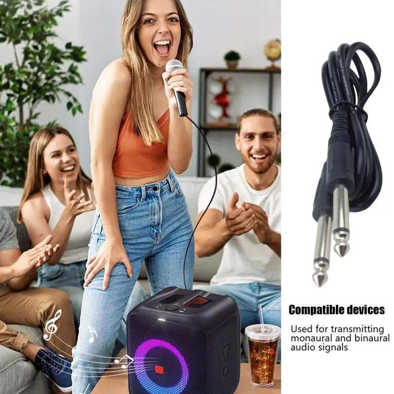 Guitar Speaker Cable 6 Pieces Guitar Audio Cable 1/4 Inch Guitar Cable Portable Guitar Instrument Speaker Cord Guitar Connection