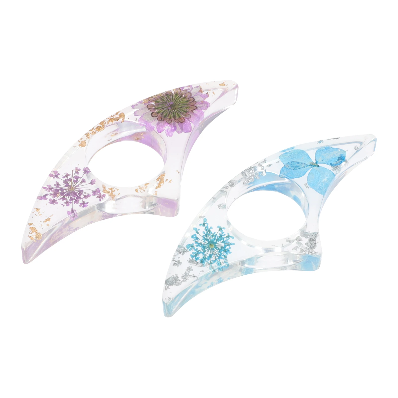 

2pcs Book Page Holder Reading Accessories Flower Page Spreader Thumb Ring Bookmark Transparent Resin Material Sturdy