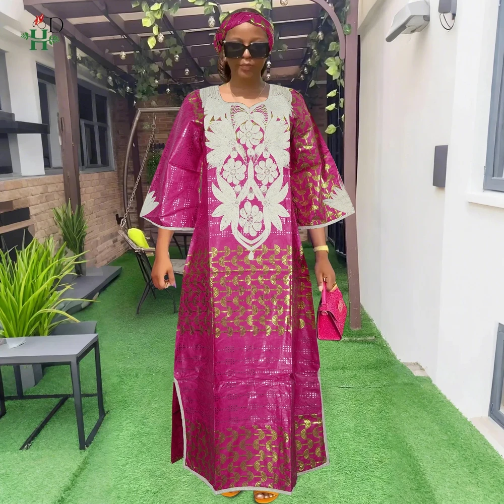 H&D African Clothing Dresses For Women Elegant Traditional Wedding Party Dashiki Long Dress Roupas Bazin Riche Robes