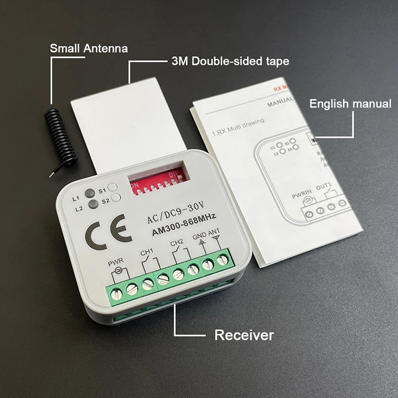 RX MULTI Receiver 300mhz-868mhz For SOMMER HORMANN MARANTEC BERNER MASTERCODE PUJOL FORSA JCM ERREKA Remote Control