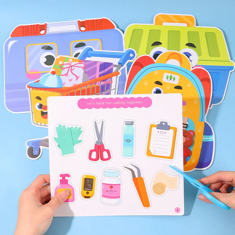 Early Education DIY Handmade Paper Cutting Matching Games Puzzle Toys Montessori Art Craft for Children Gifts
