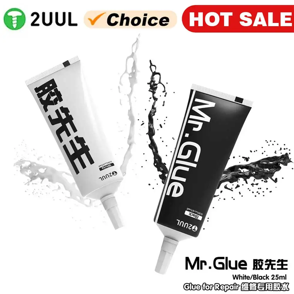 2UUL Mr Glue for Repair 25ml Mobile Phone Screen Frame Sealant External Screen Repair Special Back Cover Glass Black White Tools