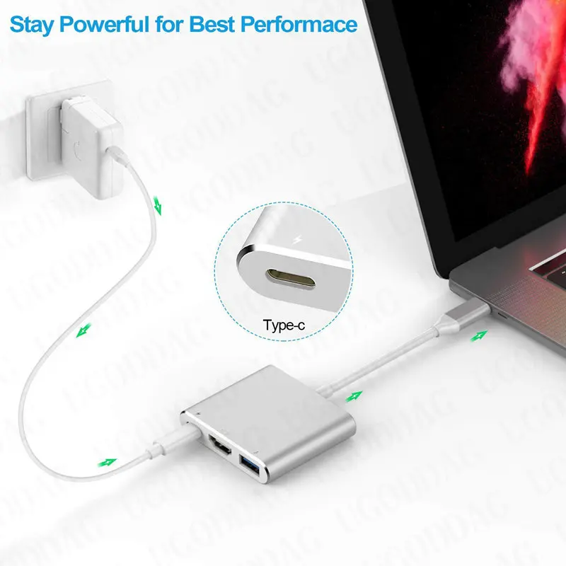 Macbook,ipad,samsung s21,dex,xiaomi 10,ps5,hdmiと互換性のある,USBC 3.0,アダプタードック用のタイプCハブ