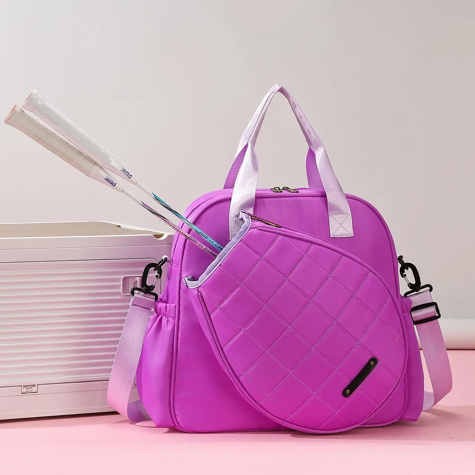 Borsa per racchetta da tennis Borsa a tracolla da tennis grande multifunzionale Borsa da palestra con tracolla regolabile per allenamento in palestra di badminton da tennis