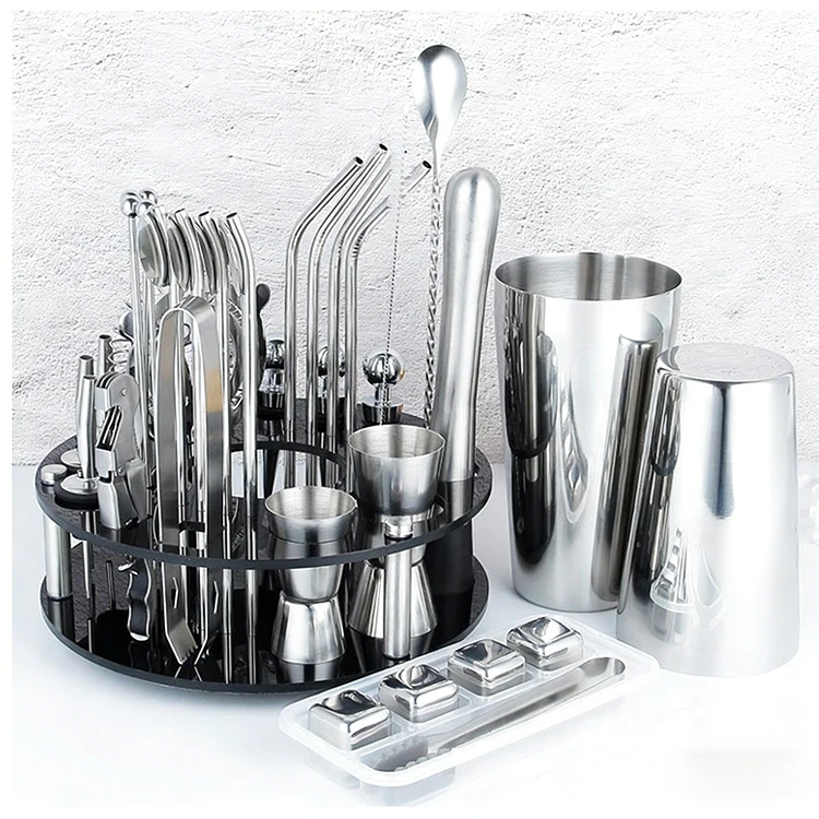 Ultimate 35-in-1 Eco-Friendly Bartender Kit 304 Stainless Steel Cocktail Strainer Shaker 750ml Capacity Premium Bar Tools Ice
