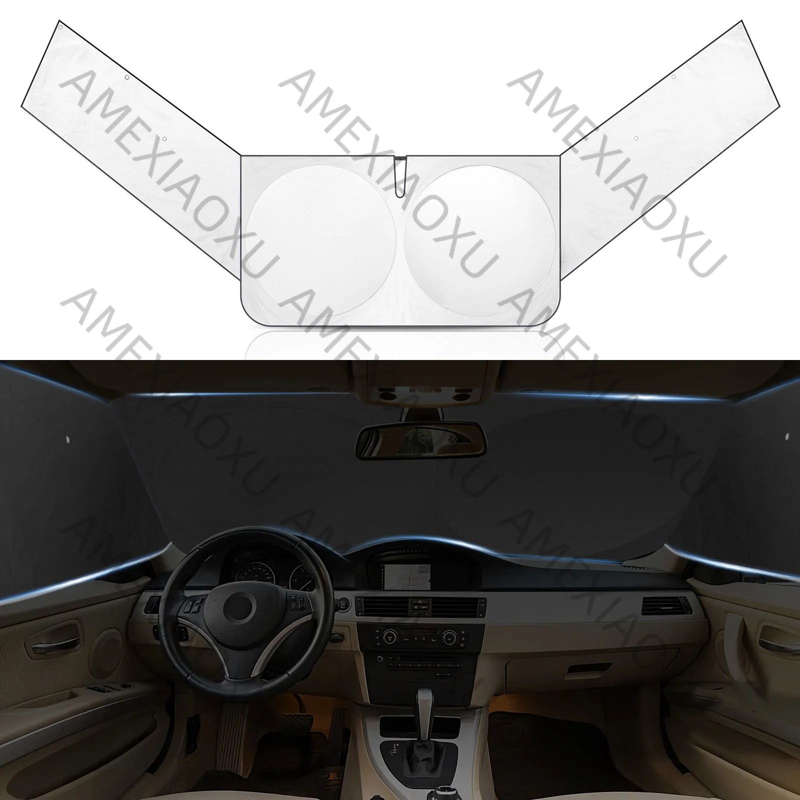 

Loki J Universal Windshield Car Sun Shade Windscreen Front Side Window Sunshade Visor Anti-UV Folding Cover Heat Block Car Acces