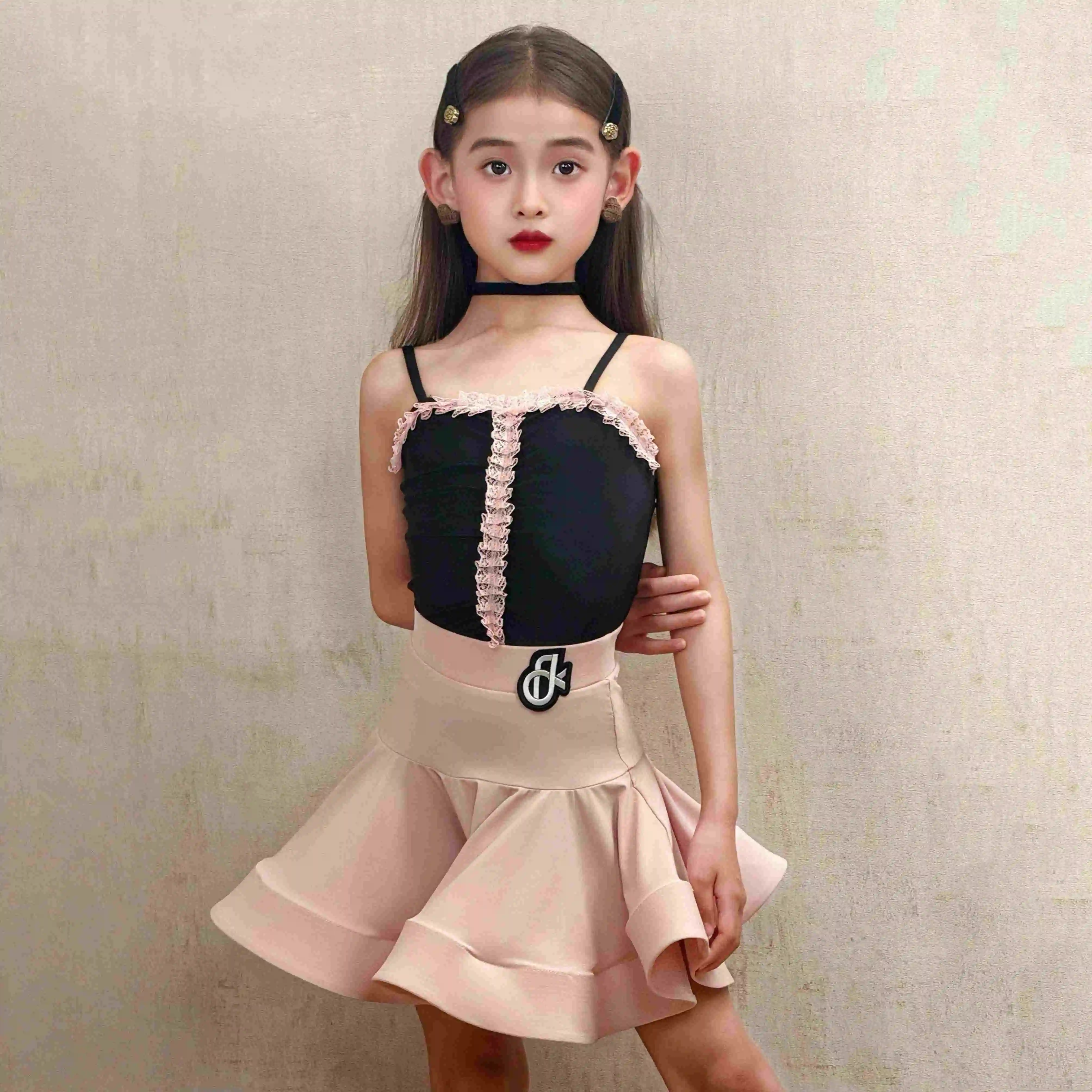 

Children Latin Dance Clothing Girls Ballroom Dance Competition Dresses Kids Latin Dance Costumes Performance Wear SL12940