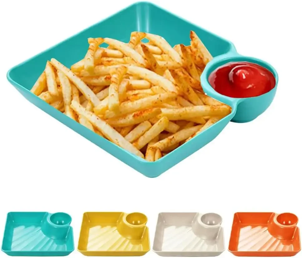 Dipping Serving Trays with Sauce Rack Veggie Platter Chips Salsa Dish Plates for Family Party Buffet