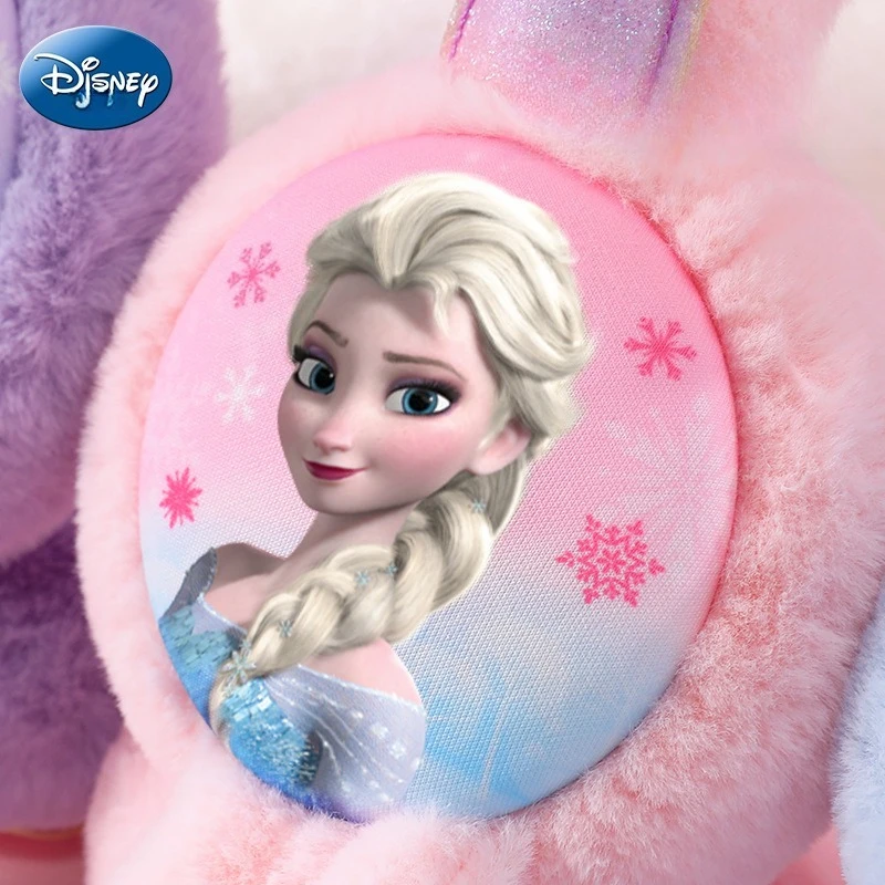 I paraorecchie per bambini Disney tengono al caldo in inverno, simpatiche paraorecchie invernali da principessa Elsa in peluche per ragazze