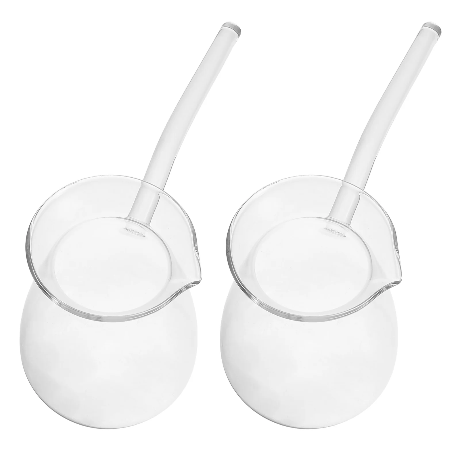 

2Pcs Middle Eastern Coffee Pot 450Ml Transparent High Borosilicate Glass for Hot Milk Tea Brewing Drip Proof Spout Home Office