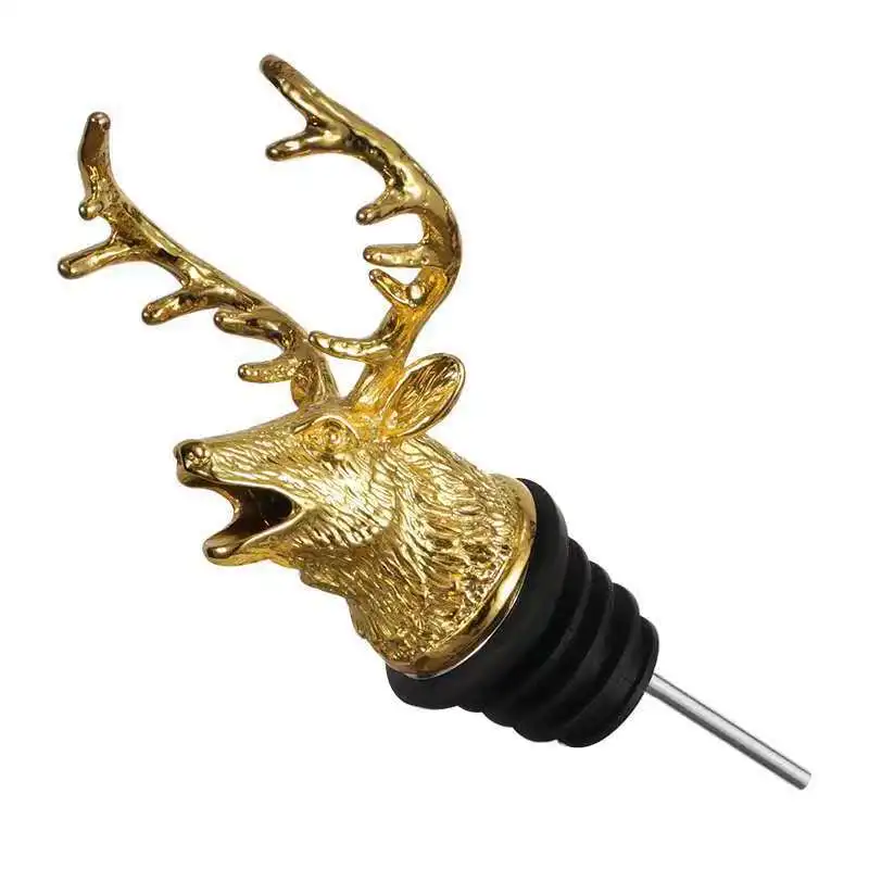 40pcs Animal Deer Head Wine Mouth Drinking Device Deer Head Awakening Device Stainless Steel Wine Mouth Drinking