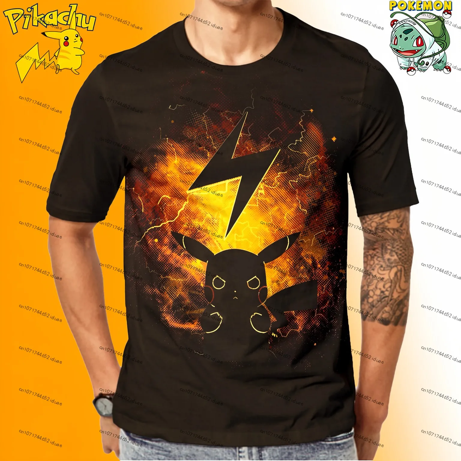 New Men's Pokemon Print T-Shirts Unisex Y2k T-shirt Harajuku Style Streetwear Man Clothes Oversize Anime Short Sleeve Summer Top view 5
