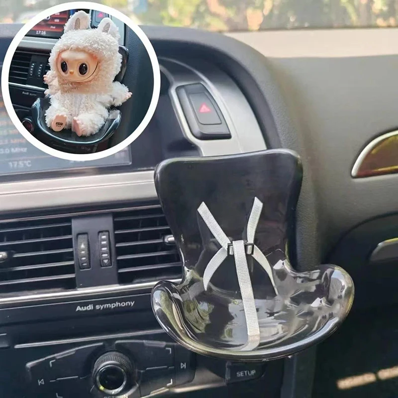 Labubu Car Seat Ornament Plush Doll Toy Specialized Accessories Car Air Outlet Decoration Clip Safety Seat Auto Interior Gifts