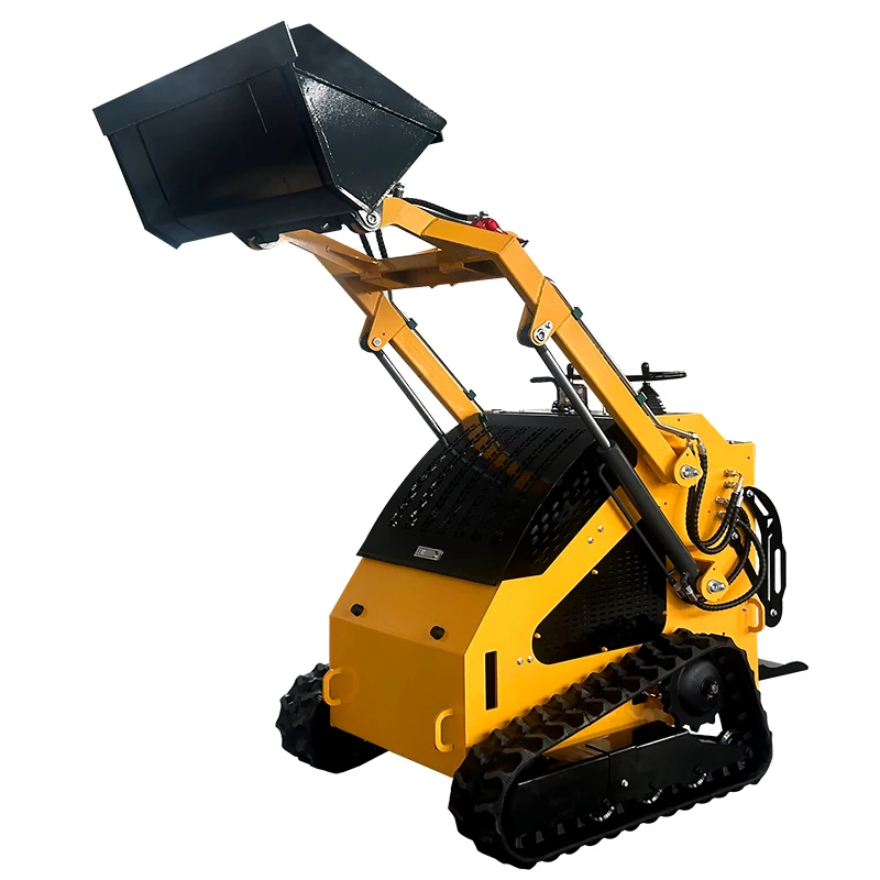 Backhoe diesel Loader Mini Front Track Loader Roda Kecil Mini Skid Steer Loader yang disesuaikan