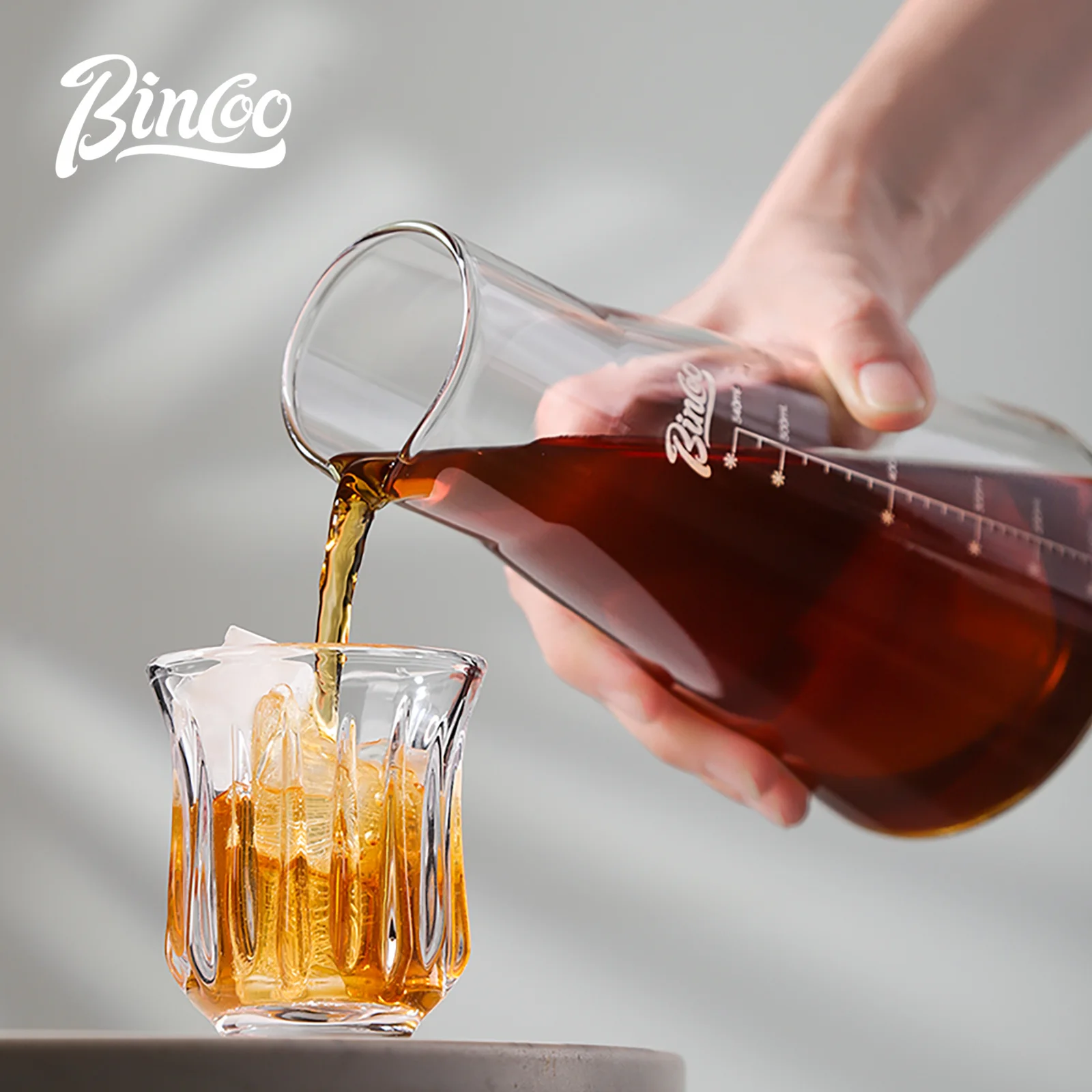 Bincoo Glass Cold Brew Pitcher with Lid – Large Capacity Iced Coffee Maker, Fruit Tea Infusion Carafe for Fridge Use