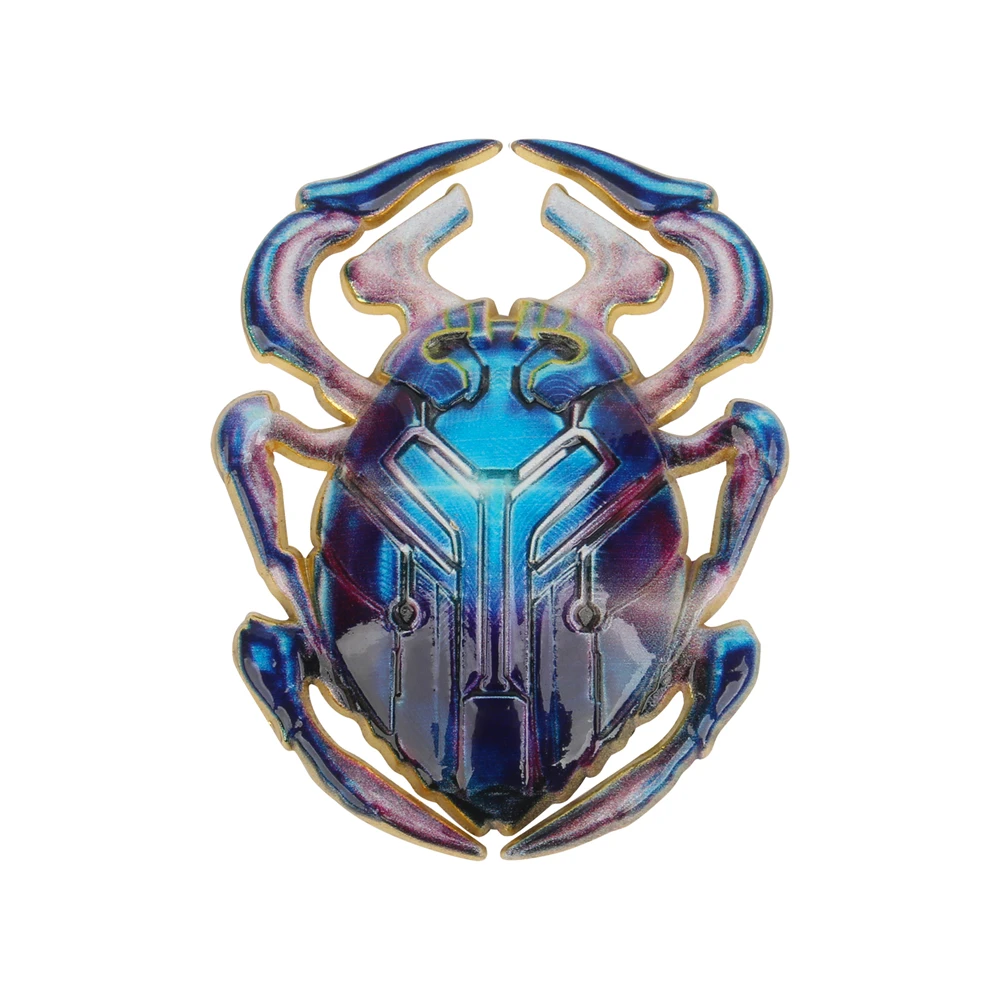 1pcs Blue Metal Beetle Decorate Exquisite Scarab Alloy Made Ornament Halloween Cosplay Prop