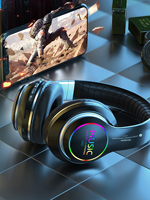 Colorful and cool glowing over-ear Bluetooth headphones with long-lasting battery life,  suitable for gaming and sports.
