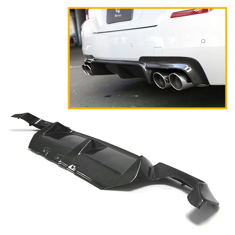 

Car Carbon Fiber 3D Style Rear Diffuser for BMW 5 Series F10 M5 2012+ Without LED Light Rear Body Kit