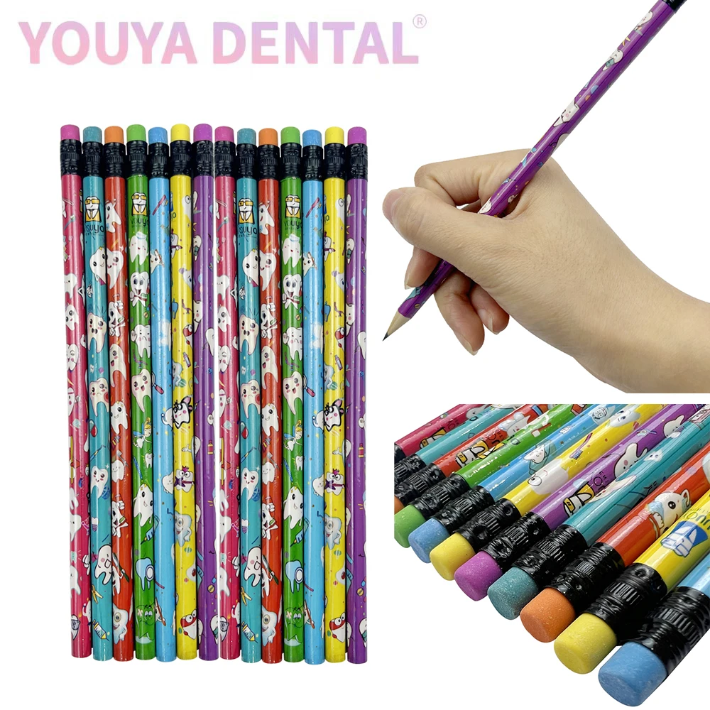 50 قطعة/الحقيبة الإبداعية الكرتون الأسنان نمط أقلام رصاص أقلام خشبية للأطفال رسم عيادة الأسنان مكتب القرطاسية طبيب الأسنان هدية #1