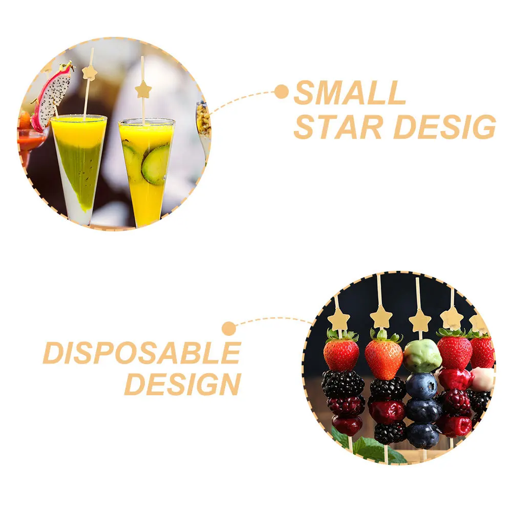 

200Pcs Reliable Picks for Fruits Appetizers Party Decor Cake Dessert Sticks Disposable Convenience