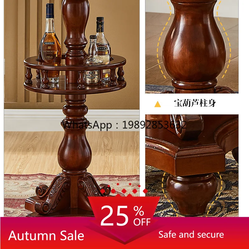 

ZK American Style Wood Casual Round Bar Table Balcony Window Bar Table and Chairs Cafe Small High Home High Stool Table