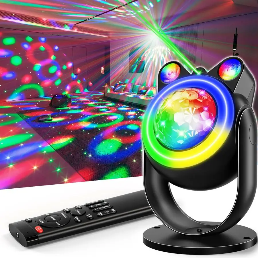 

Освещение Disco Ball Light, Dj Disco Lights Sound Activated Led Star Projector Galaxy Light для вечеринок, сценический стробоскоп, клуб, бар, комната