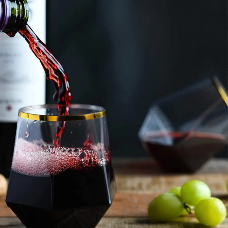Copas de vino de plástico reutilizables para boda, vasos de champán resistentes a caídas, 360ml, 1 unidad, nuevo y de alta calidad