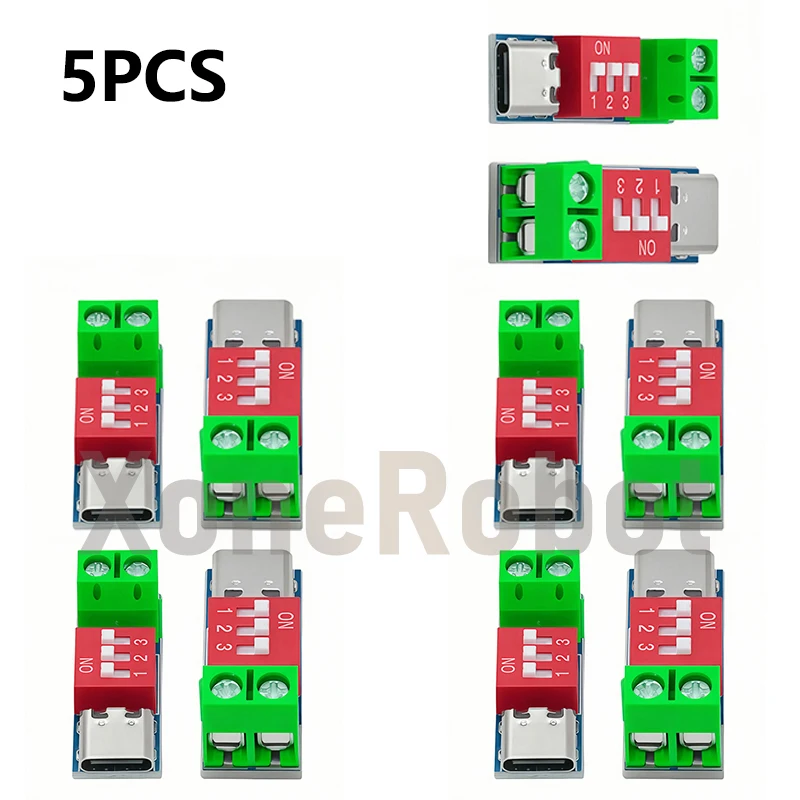 1/5/10 قطعة Type-C PD QC الزناد 5 فولت ~ 20 فولت رمز الاتصال تعديل تيار مستمر الجهد وحدة الطاقة تعديل الطلب الجهد شحن سريع شرك