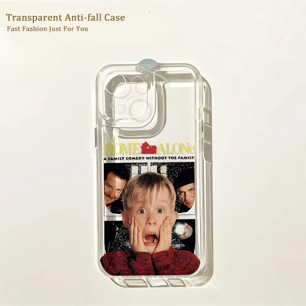 HOT Christmas Homes Alones Phone Case For iPhone 17e 17 16 16e 15 14 13 12 11 Mini Pro Max X XR Air Plus Transparent Back Cover