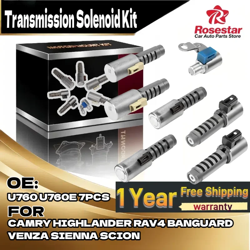 

U760E U760 Transmission Solenoid Valve Kit 7PCS for Toyota Camry for Highlander for RAV4 Venza