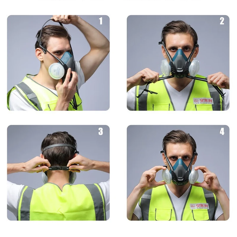 XYEHS Reusable Half Respirator Mask with 2x Fliter Cartridges & 2x ≥95% Dust Cotton Filter for DIY Cleaning Polishing Woodwork