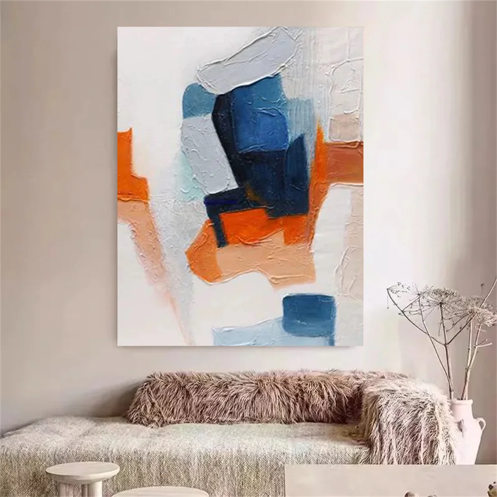 

Upscale Canvas Painting Rectangular 100% Hand-Painted Abstract Oil Paintings Decor Living Room Colorful Texture Wall Art Picture