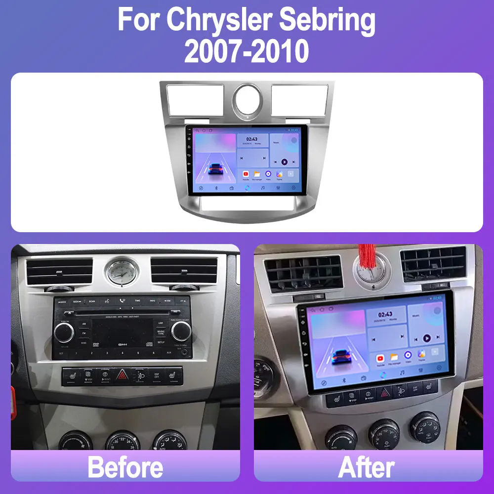 Android 14 Car Radio For Chrysler Sebring 2007-2010 Stereo Multimedia Video Player Navi GPS CarPlay Autoradio Auto DSP No 2din