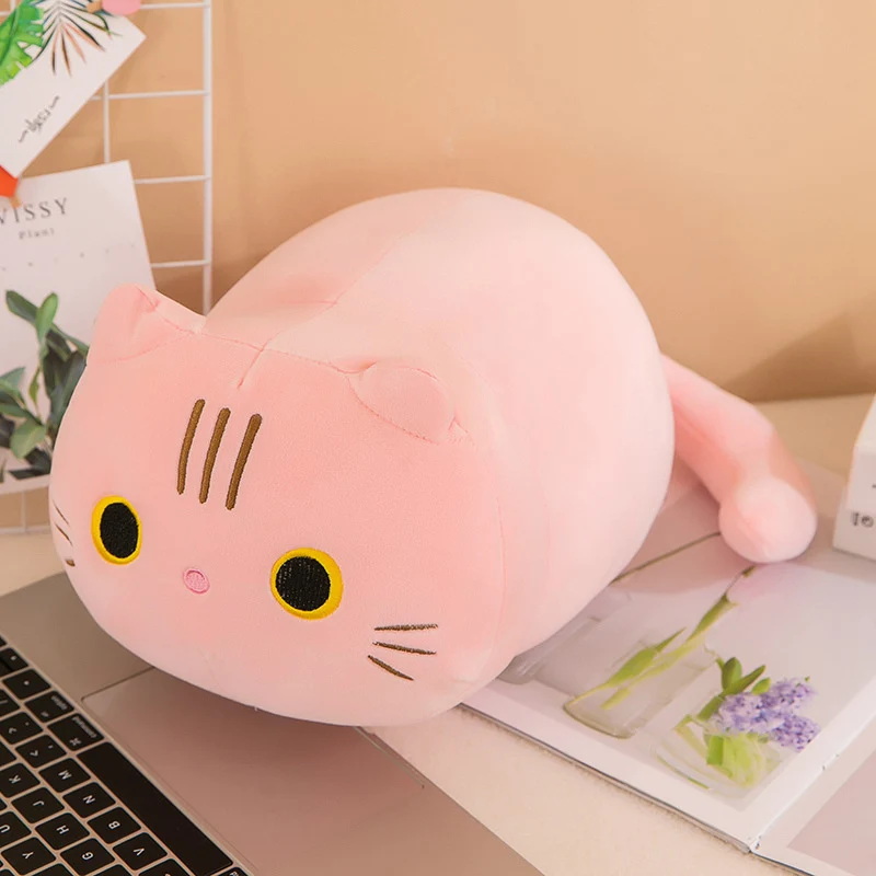 Kawaii رقيق القط وسادة ألعاب من نسيج مخملي سوبر لينة لطيف كيتي وسادة أريكة هدايا للبنين بنات أصدقاء الأطفال هدية غرفة ديكور #4