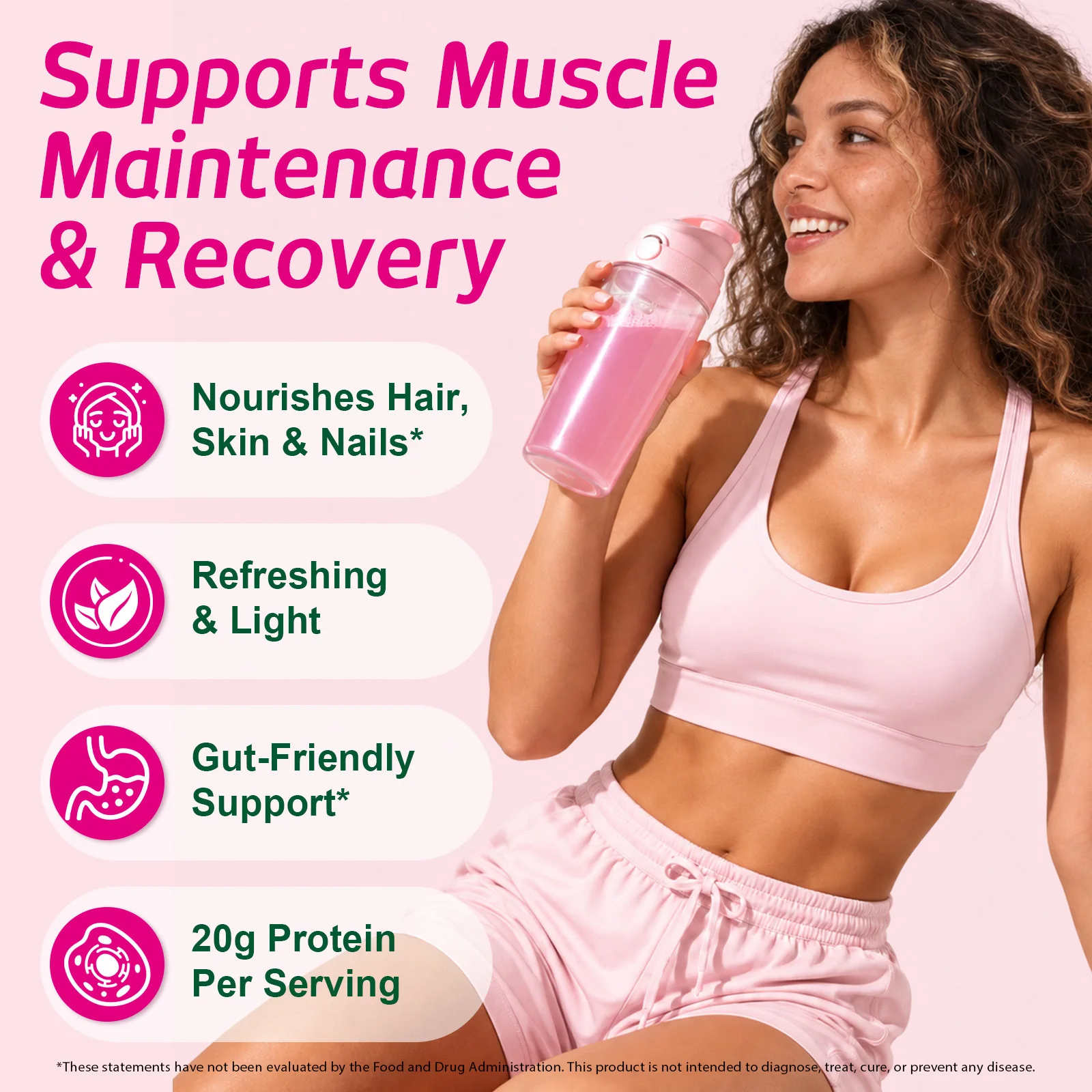 Clear Protein Powder Whey Isolate Collagen Peptides Nourishes Hair Skin Nails Weight Management Gut Friendly 20g 10 Servings