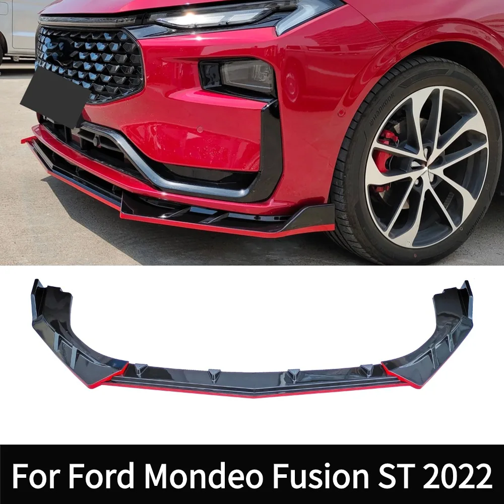 For ST 2022 Ford Mondeo Fusion  Car Front Bumper Splitter Lip Spoiler Diffuser Guard Body Kit Cover Exterior Accessories Part