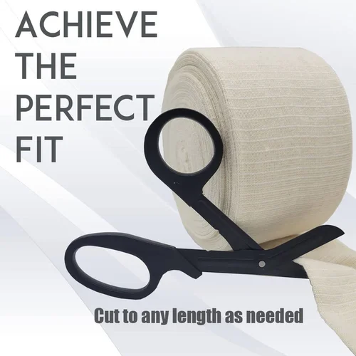 Imagen 2 del producto Vendaje de soporte Tubular elástico de algodón reutilizable, vendaje de compresión Tubular, rollo para pierna, rodilla, muslo, codo de brazo, 1 rollo
